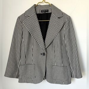 Jones New York Collection Black White Gold Metallic Blazer Jacket Women’s Sz 12